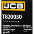 Маленькое фото товара - JCB Домкрат подкатной гидравлический 2т JCB-T820050. Вариант №5
