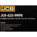 Маленькое фото товара - Набор инструментов ударных 21пр. 3/4" (12гр.) JCB-6213-9MPB. Вариант №6