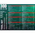 Маленькое фото товара - Набор инструментов 300пр. 1/4", 3/8", 1/2" (6гр.) RF LIGHT-43001-5. Вариант №5