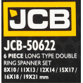 Маленькое фото товара - JCB Ключи накидные экстра длинные, набор 6пр. (8х10, 11х13, 12х14, 15х17, 16х18, 19х21мм) JCB-50622. Вариант №5