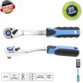 Трещотка изогнутая с кнопкой 3/8", 72 зубца HT1R328