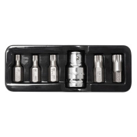Фото товара - Набор бит SPLINE с битодержателем,6пр.1/2"(L30мм;M5,М6,М8,М10,M12), в ложементе F-4066