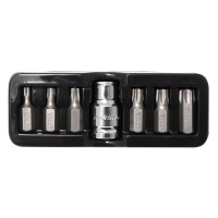 Фото товара - Набор бит TORX с отверстием и битодержателем,7пр.1/2"(L:30мм;Т25,Т30,Т40,Т45,Т50,Т55), в ложементе F-4074TH