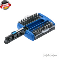 Фото товара - Набор бит с битодержателем 1/4", SL, PH, PZ, HEX, Torx, 33 шт. HT1S402