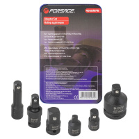 Фото товара - Набор адаптеров ударных 6пр(3/8"(F)x1/2"(M),1/2"(F)x3/8"(M),1/2"(F)x3/4"(M),3/4"(F)x1/2"(M),удлинитель 125мм, кардан 1/2"),в ложементе F-4068MPB