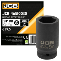 Фото товара - Головка ударная глубокая 3/4", 30мм (6гр.) JCB-46510030