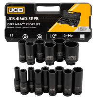 Фото товара - Головки ударные глубокие, набор 15пр., 1/2" (6гр.) JCB-4166D-5MPB