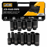 Фото товара - Головки ударные глубокие, набор 15пр., 1/2" (12гр.) JCB-4166D-9MPB