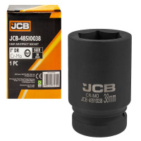 Фото товара - Головка ударная глубокая 1", 38мм (6гр.) JCB-48510038