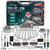 Фото товара - Набор инструментов 216пр. 1/4", 3/8", 1/2" (6гр.) RF LIGHT-38841L