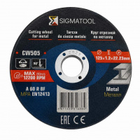 Фото товара - Круг отрезной 125x1.2x22.23мм Sigmatool-CW505