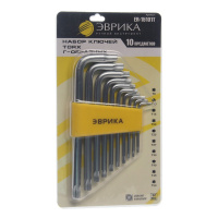Фото товара - Набор ключей TORX ER-15101T: Г-образных T9-T50 10пр.