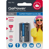 Фото товара - Элемент питания КРОНА: 6F22-BC1 ALKALINE "крона" 9V GoPower