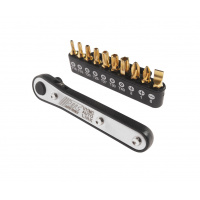 Фото товара - Набор бит 1/4" SL6, PH1-2, T10Н-T40Н с ключом трещоткой 11 предметов JTC JTC-U11MC