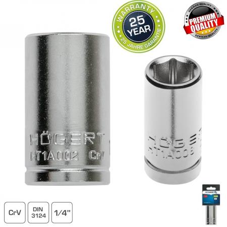 Торцевая головка шестигранная 1/4", 4,5 мм, CrV50BV30, DIN 3124, ASSdrive ЃЃ HT1A003 - 1