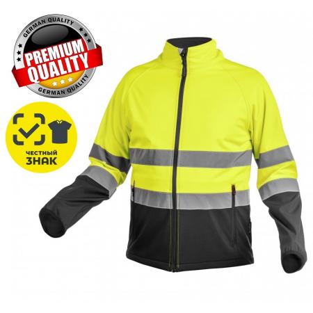 EXTER Куртка сигнальная SOFTSHELL желтая 3XL (56) HT5K335-3XL - 1