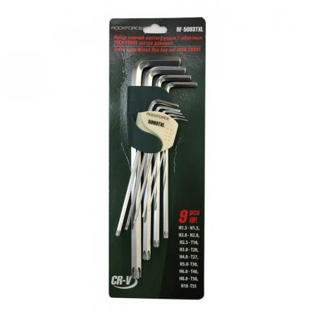 Набор ключей шестигранных 9пр.HEX/TORX, экстрадлинных (Hex: 1.5, 2, 2.5, 3, 4, 5, 6, 8, 10; Torx: T10, T20, T27, T30, T40, T50, T55) RF-5093TXL - 1