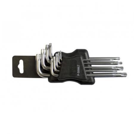 Набор ключей TORX Г-образных длинных, 9пр.  (Т10Н, Т15Н, Т20Н, Т25Н,Т27Н, Т30Н, Т40Т, Т45Н,Т50Н с отверстием) в пластиковом держателе P-5098LT - 1