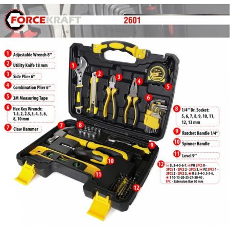 Набор инструментов 60пр. 1/4"(6гр.)(4-13мм) FK-2601 - 1