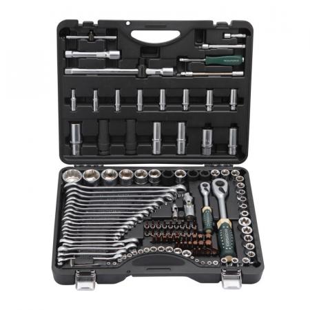 Набор инструментов 125+6пр.1/4" 1/2"(6-гран.)(4-36мм,36-12гр.)+(ключи трещоточные:8х10,12х13мм; ключи резрезные:8х10,9х11,12х13мм) RF-41251-5 PREMIUM - 1