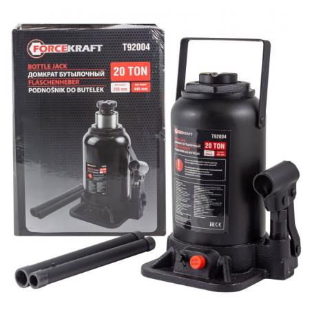 Домкрат бутылочный 20т с клапаном (h min-235мм, h max-445мм) FK-T92004(DS) - 1