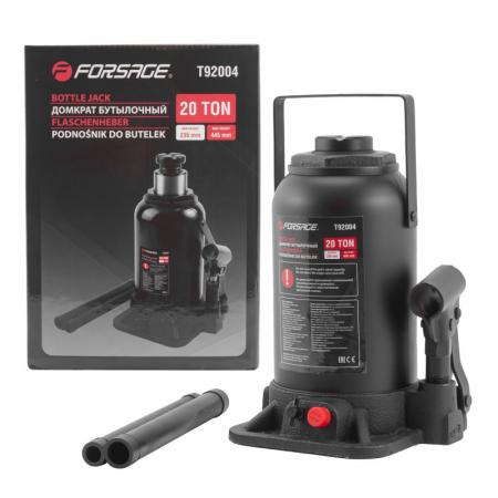 Домкрат бутылочный гидравлический 20т с клапаном (h min-235мм, h max-445мм) F-T92004(DS) - 1