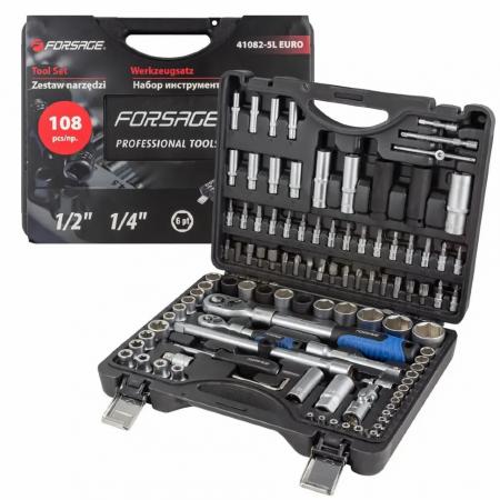 Набор инструментов 108пр.1/4"&1/2" (6гр.)(4-32мм) F-41082-5LEuro - 1