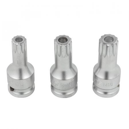 Набор Головок-бит SPLINE с отверстием 1/2'',3пр. (L-60мм,M14, M16, M18) F-248060-3 - 1