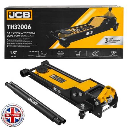 Домкрат подкатной гидравлический 1.5т (h min 70мм, h max 610мм) JCB-TH32006 - 1