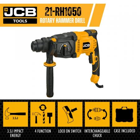 Перфоратор электрический (1050W, 0-4800об/мин, 3,5J) JCB-RH1050-E - 1