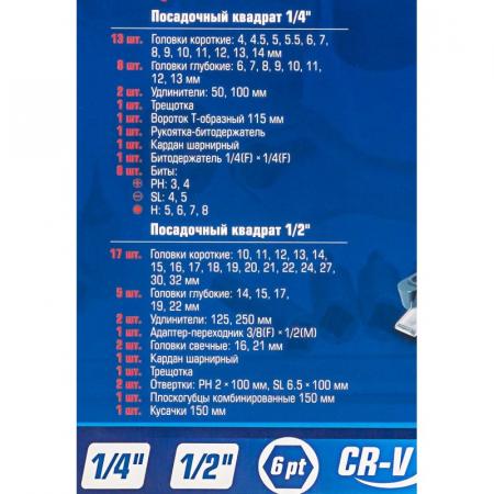 Набор инструментов 69пр., 1/4", 1/2", (6гр.) F-4603-5 - 1