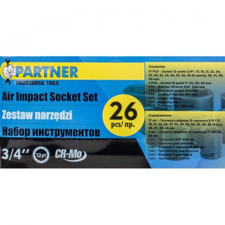 Набор инструментов ударных 26пр. 3/4" (12гр.) PA-68262-9MPB - 1