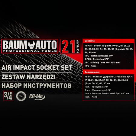 Набор инструментов ударных 21пр. 3/4" (12гр.) BM-6212-9MPB - 1