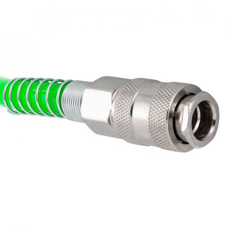 Шланг витой полиуретановый 12мм х 8мм х 15м с быстроразъемами RF-1208-15Green - 1