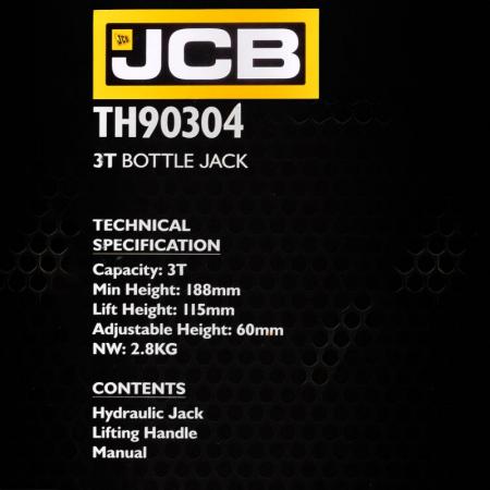 Домкрат бутылочный 3т с клапаном JCB-TH90304 - 1