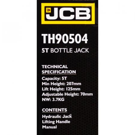 Домкрат бутылочный 5т с клапаном JCB-TH90504 - 1