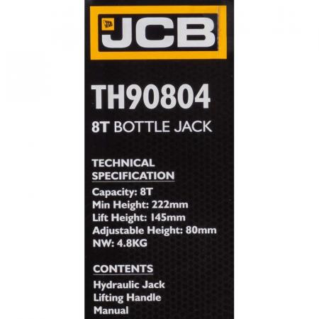 Домкрат бутылочный 8т с клапаном JCB-TH90804 - 1
