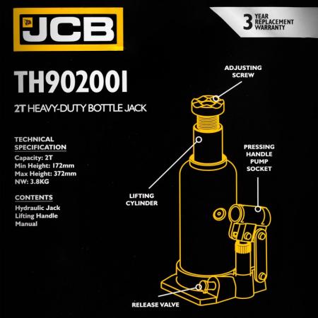 Домкрат бутылочный 2т JCB-TH902001 - 1