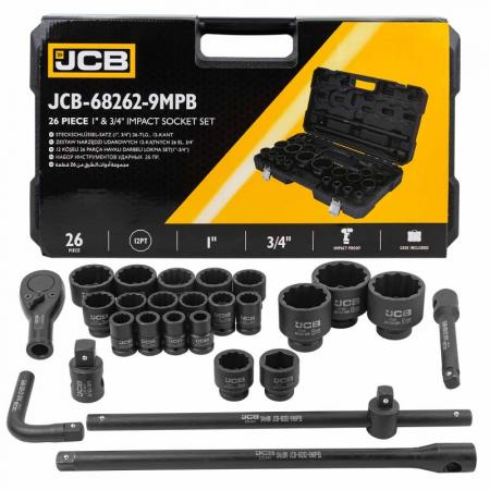Набор инструментов ударных 26пр, 3/4", 1" (12гр.) JCB-68262-9MPB - 1