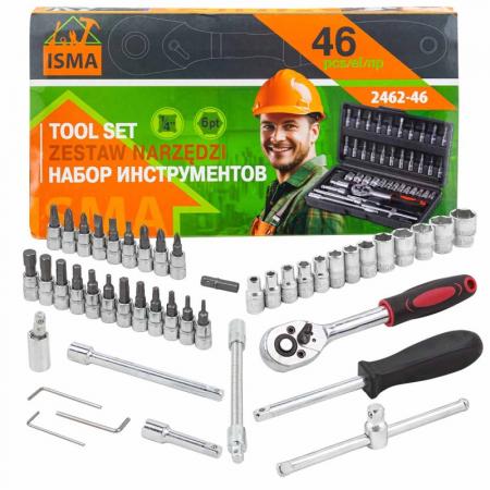 Набор инструмента 46пр. 1/4" (6-гран.)(4-14мм) ISMA-2462-46 - 1