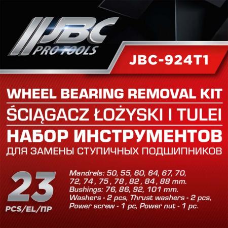 Набор инструментов для замены ступичных подшипников 23пр. JBC-924T1 - 1