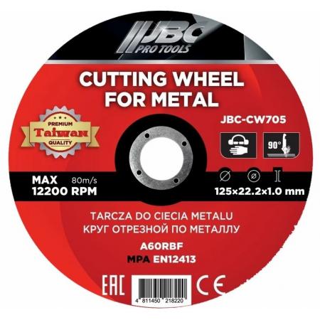 Круг отрезной по металлу 125x1.0x22.2мм (к-т 10 шт) JBC-CW705(к-т 10 шт.) - 1