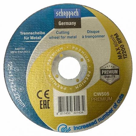 Круг отрезной по металлу 125x1,2x22,2мм Sch-CW505 PREMIUM - 1