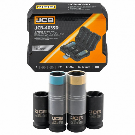 Набор головок 4 пр. 1/2"(6-гр. и сорв.гр.) JCB-4035D - 1