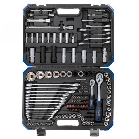 Набор инструментов 125+6пр.1/4" 1/2"(6-гран.)(4-36мм,36-12гр.)+(ключи трещоточные:8х10,12х13мм; ключи резрезные:8х10,9х11,12х13мм) Sch-41252-5 (Premium) - 1