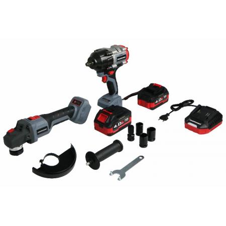 Аккумуляторный бесщеточный НАБОР 2в1 PROFIPOWER ProfiSet-2H20 (Li-ion-2шт 20В, 4.0Ач, З/У, коробка, E0080, E0186) E0286 - 1