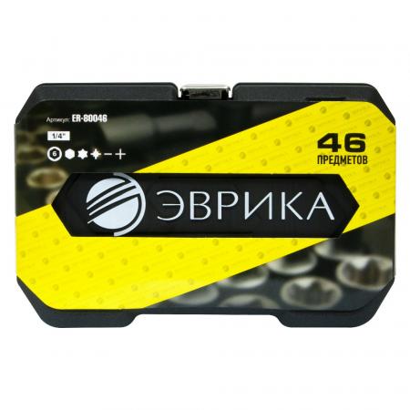 Набор торцевых головок ER-80046 1/4"DR 6-гранный 46 предметов - 1
