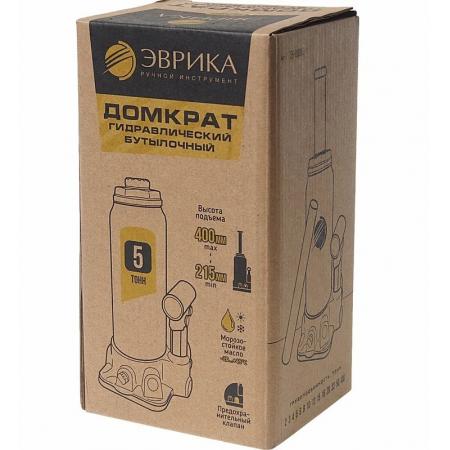 Домкрат гидравлический ER-80051 бутылочный с клапаном 5т, ремкомплект (выс. подъема 215-400мм) - 1