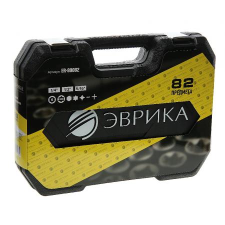 Набор инструмента ER-80082 1/4"&1/2"DR 6-гранный 82 предмета - 1