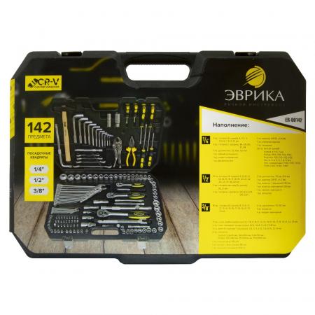 Набор инструмента ER-80142 1/4"&3/8"&1/2"DR 6-гранный 142 предмета - 1